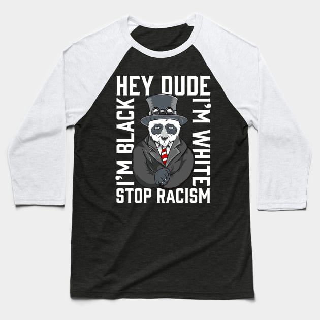Stop Racism Panda 86 45 Baseball T-Shirt by PhantomDesign